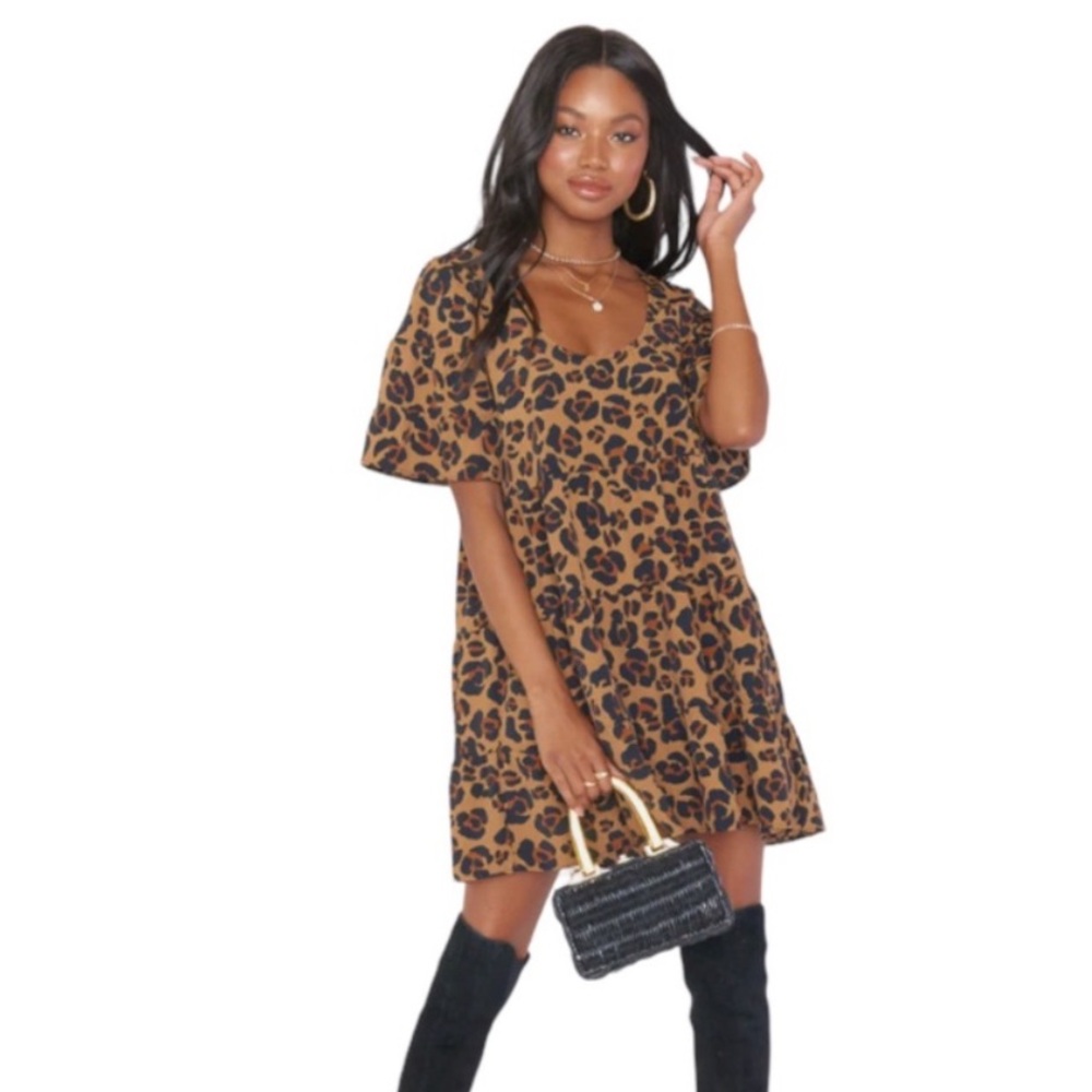 Show me your Mumu leopard mini dress